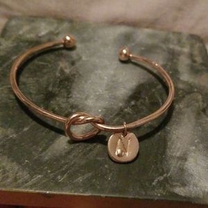Rose gold "N" bracelet